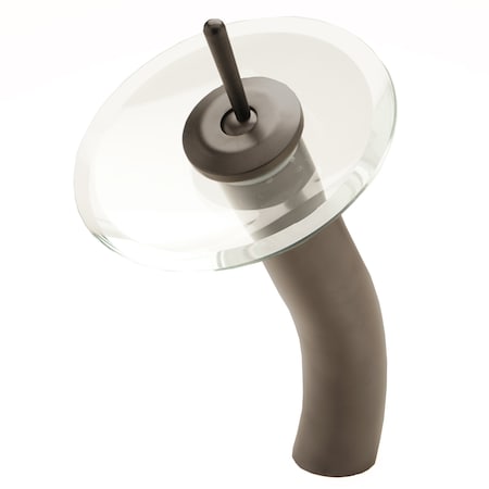 Novatto FALLS Single Lever Waterfall Vessel Faucet, Oil Rubbed Bronze/ Clear Glass GF-001ORB-C